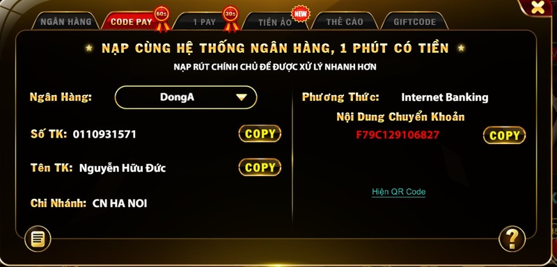 Nạp codepay Top88