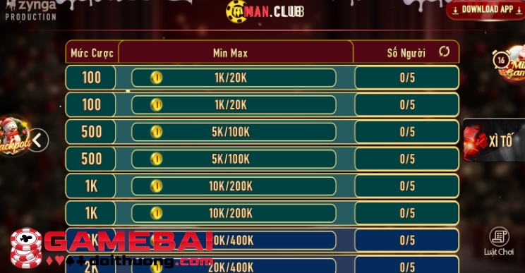 Game Bài Xì Tố Man Club – Game Bài Được Anh Em Game Thủ Tham Gia Nhiều Nhất Hiện Nay