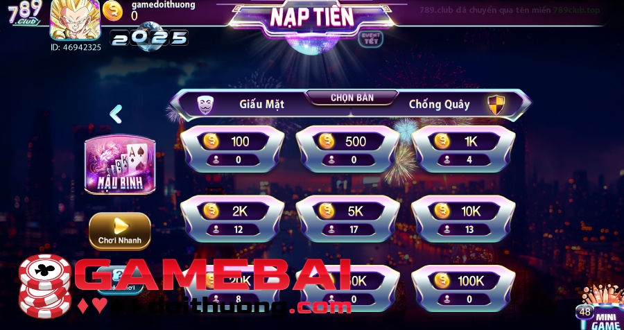 Game Bài Mậu Binh 789 Club – Tham gia chơi và nhận thưởng mỗi ngày
